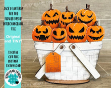 Load image into Gallery viewer, Jack-o-lanterns For The Flower Basket Interchangeable File SVG, Halloween, Pumpkins, Trick or Treat, Glowforge, LuckyHeartDesignsCo