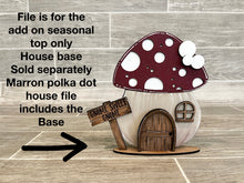 Load image into Gallery viewer, Gnome Mushroom Peace Love Interchangeable House File SVG, (add on) Tiered Tray, Glowforge, LuckyHeartDesignsCoPeace Love