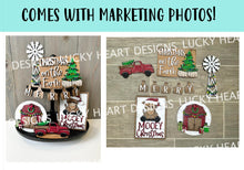 Load image into Gallery viewer, Highland Cow Christmas Quick and Easy Tiered Tray File SVG, Farm, Barn, Farmhouse Truck, Glowforge, LuckyHeartDesignsCo