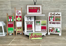 Load image into Gallery viewer, MINI Christmas Tree Interchangeable Leaning Sign File SVG, Ornament, Presents, Candy Cane, Tiered Tray Glowforge, LuckyHeartDesignsCo