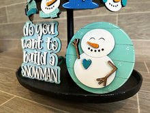 Load image into Gallery viewer, Snowman Quick and Easy Tiered Tray File SVG, Winter Tiered Tray, Glowforge Snowflakes, LuckyHeartDesignsCo