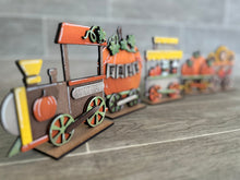 Load image into Gallery viewer, Fall Standing Train File, Glowforge, Pumpkin, Sunflower, Pumpkin Spice, Tiered Tray, LuckyHeartDesignsCo