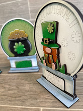 Load image into Gallery viewer, St. Patrick's Day Snow Globe Interchangeable File SVG, Glowforge, Leprechaun, Rainboow, Pot of Gold, Tiered Tray LuckyHeartDesignsCo