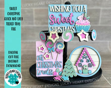 Load image into Gallery viewer, Sweet Christmas Quick and Easy Tiered Tray File SVG, Glowforge Candy, Gingerbread, Tier Tray, LuckyHeartDesignsCO
