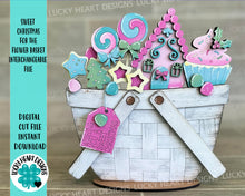 Load image into Gallery viewer, Sweet Christmas For The Flower Basket Interchangeable File SVG, Gingerbread, Holiday, Christmas Tiered Tray, Glowforge, LuckyHeartDesignsCo