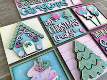 Load image into Gallery viewer, Sweet Christmas Interchangeable Leaning Sign File SVG, Gingerbread, Candy, Glowforge Christmas, LuckyHeartDesignsCO