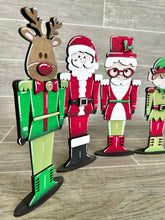 Load image into Gallery viewer, Christmas Squad Nutcracker File SVG, Countdown, Tiered Tray, Glowforge Santa, Rudolph, Elf, Holiday, LuckyHeartDesignsCo