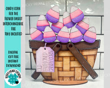Load image into Gallery viewer, Candy Corn For The Flower Basket Interchangeable File SVG, (TINY included) Fall Tiered Tray, Glowforge, LuckyHeartDesignsCo