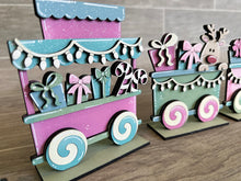 Load image into Gallery viewer, Christmas Standing Train File SVG, Santa, Rudolph, Gingerbread, Glowforge, LuckyHeartDesignsCo