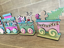 Load image into Gallery viewer, Christmas Standing Train File SVG, Santa, Rudolph, Gingerbread, Glowforge, LuckyHeartDesignsCo