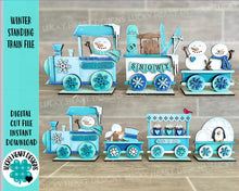 Load image into Gallery viewer, Winter Standing Train File SVG, Glowforge, LuckyHeartDesignsCo
