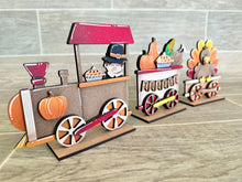 Load image into Gallery viewer, Thanksgiving Standing Train File, Glowforge, Pumpkin, Turkey, Pilgrim, Tiered Tray, LuckyHeartDesignsCo