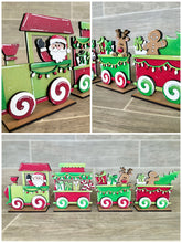 Load image into Gallery viewer, Christmas Standing Train File SVG, Santa, Rudolph, Gingerbread, Glowforge, LuckyHeartDesignsCo
