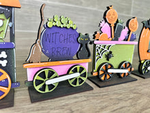 Load image into Gallery viewer, Halloween Standing Train File, Glowforge, Pumpkin, Skull, Frankenstein, Jack o Lantern, LuckyHeartDesignsCo