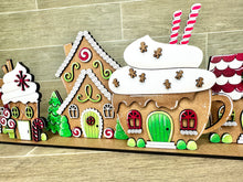 Load image into Gallery viewer, Gingerbread Standing Houses File SVG, Glowforge, Santa Village, Hot Cocoa, LuckyHeartDesignsCO