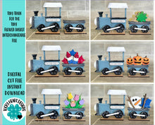 Load image into Gallery viewer, TINY Train For The Flower Basket Interchangeable File, Glowforge, Holiday, Fall, Christmas, Tiered Tray, LuckyHeartDesignsCo
