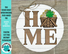 Load image into Gallery viewer, TINY Flower Basket Interchangeable Door Hanger File SVG, Seasonal, Holiday, Floral, Summer, Fall Tiered Tray, Glowforge, LuckyHeartDesignsCo