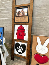Load image into Gallery viewer, Dog Love Interchangeable Leaning Sign File SVG, Puppy Tiered Tray Glowforge, LuckyHeartDesignsCo