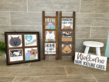 Load image into Gallery viewer, Cat Love Interchangeable Leaning Sign File SVG, Tiered Tray Glowforge, LuckyHeartDesignsCo