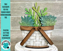 Load image into Gallery viewer, TINY Succulents for the Flower Basket Interchangeable File SVG, Plants, Seasonal, Holiday, Tiered Tray, Glowforge, LuckyHeartDesignsCo