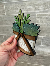 Load image into Gallery viewer, TINY Succulents for the Flower Basket Interchangeable File SVG, Plants, Seasonal, Holiday, Tiered Tray, Glowforge, LuckyHeartDesignsCo