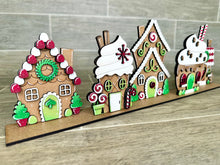 Load image into Gallery viewer, Gingerbread Standing Houses File SVG, Glowforge, Santa Village, Hot Cocoa, LuckyHeartDesignsCO