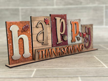 Load image into Gallery viewer, Thanksgiving Christmas Standing Reversible File SVG, Tiered Tray, Pumpkin, Autumn, Glowforge, LuckyHeartDesignsCo