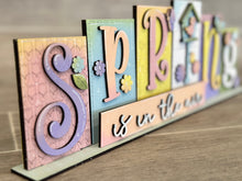 Load image into Gallery viewer, Easter Spring Standing Reversible Blocks File SVG, Tiered Tray Bunny, Flowers, Birdhouse, Glowforge, LuckyHeartDesignsCo