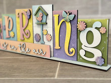 Load image into Gallery viewer, Easter Spring Standing Reversible Blocks File SVG, Tiered Tray Bunny, Flowers, Birdhouse, Glowforge, LuckyHeartDesignsCo