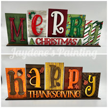 Load image into Gallery viewer, Thanksgiving Christmas Standing Reversible File SVG, Tiered Tray, Pumpkin, Autumn, Glowforge, LuckyHeartDesignsCo