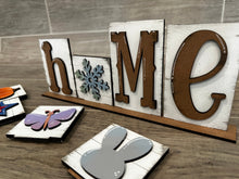 Load image into Gallery viewer, Home Interchangeable Standing Reversible File SVG, Tiered Tray, Easter, Pumpkin, Autumn, Glowforge, LuckyHeartDesignsCo