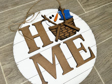 Load image into Gallery viewer, TINY Flower Basket Interchangeable Door Hanger File SVG, Seasonal, Holiday, Floral, Summer, Fall Tiered Tray, Glowforge, LuckyHeartDesignsCo