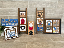 Load image into Gallery viewer, Dog Love Interchangeable Leaning Sign File SVG, Puppy Tiered Tray Glowforge, LuckyHeartDesignsCo