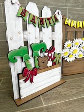 Load image into Gallery viewer, Display Sign for the Flower Basket Interchangeable File SVG, Flower, Floral, Tiered Tray, Glowforge, LuckyHeartDesignsCo