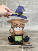 Load image into Gallery viewer, Highland Cow Animal Hats Interchangeable MINI File SVG, Seasonal Leaning sign, Holiday, Farm Tiered Tray Glowforge, LuckyHeartDesignsCo