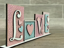 Load image into Gallery viewer, Standing Love Luck Reversible File SVG, Tiered Tray Valentines, St. Patrick's Day, Clover, Glowforge, LuckyHeartDesignsCo