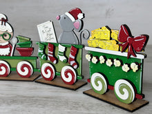 Load image into Gallery viewer, Christmas Mouse Standing Train ADD ON Cars File SVG, Mrs. Claus, Twas the Night Before, Gingerbread, Glowforge, LuckyHeartDesignsCo