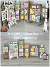 Load image into Gallery viewer, MINI Easter Interchangeable Leaning Sign File SVG, Bunny, Easter Egg, Lamb, Tiered Tray Glowforge, LuckyHeartDesignsCo