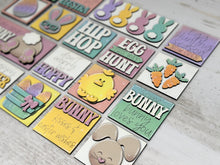 Load image into Gallery viewer, MINI Easter Interchangeable Leaning Sign File SVG, Bunny, Easter Egg, Lamb, Tiered Tray Glowforge, LuckyHeartDesignsCo