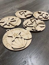 Load image into Gallery viewer, Flamingo Beach Christmas Ornament File SVG, Glowforge, Crab, Shells, Palm Tree, LuckyHeartDesignsCo