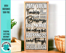 Load image into Gallery viewer, Irish Blessings Sign File SVG, Glowforge St. Patrick's Day, LuckyHeartDesignsCo