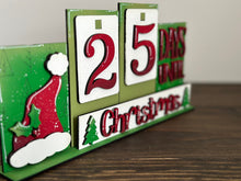Load image into Gallery viewer, Christmas Countdown Standing Reversible File SVG, Tiered Tray, Santa, Glowforge, LuckyHeartDesignsCo