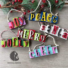 Load image into Gallery viewer, Christmas Word Blocks Ornament File SVG, Personalized, Family, teacher, Glowforge, LuckyHeartDesignsCo