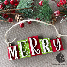 Load image into Gallery viewer, Christmas Word Blocks Ornament File SVG, Personalized, Family, teacher, Glowforge, LuckyHeartDesignsCo