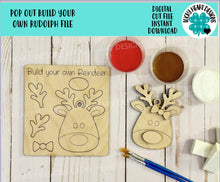 Load image into Gallery viewer, Pop Out Build Your Own Rudolph Craft Kit File SVG, Reindeer, Christmas, Kids Craft, Glowforge, LuckyHeartDesignsCo