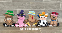Load image into Gallery viewer, Dairy Cow Animal Hats Interchangeable MINI File SVG, Seasonal Leaning sign, Holiday, Farm Tiered Tray Glowforge, LuckyHeartDesignsCo