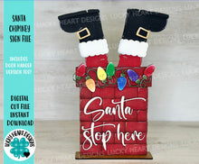 Load image into Gallery viewer, Santa Chimney Sign Christmas File SVG, Christmas Lights, Glowforge, LuckyHeartDesignsCo