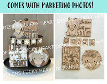 Load image into Gallery viewer, Goat Quick and Easy Tiered Tray File SVG, Farm Glowforge Tier Tray Farmhouse Decor, LuckyHeartDesignsCo