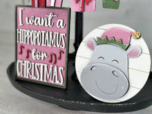 Load image into Gallery viewer, Hippopotamus Christmas Quick and Easy Tiered Tray File SVG, Glowforge, LuckyHeartDesignsCo