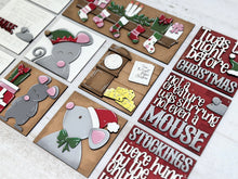 Load image into Gallery viewer, Christmas Mouse Interchangeable Leaning Sign File SVG, Stocking, Twas The Night Before, Glowforge, LuckyHeartDesignsCo